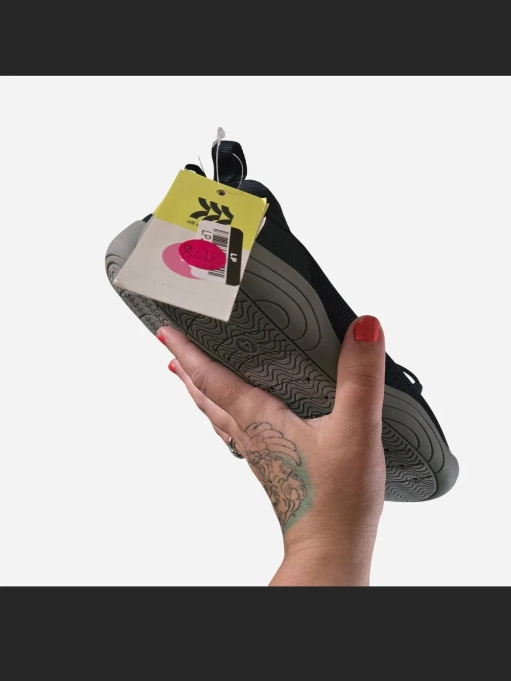 Black Slip-On Sneaker with Gray Sole